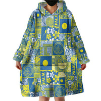 Palau Ungil Kurismas Wearable Blanket Hoodie Pacific Patchwork Xmas Vibes - Polynesian Pride