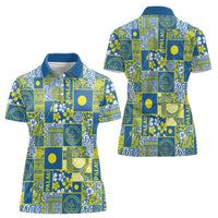 Palau Ungil Kurismas Women Polo Shirt Pacific Patchwork Xmas Vibes LT9 - Polynesian Pride