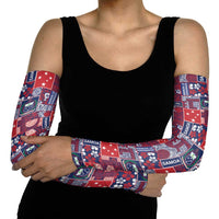 Red Samoa Manuia Le Kerisimasi Arm Sleeves Pacific Patchwork Xmas Vibes LT9 - Polynesian Pride