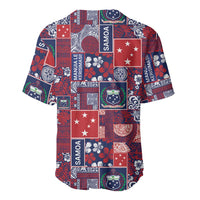 Red Samoa Manuia Le Kerisimasi Baseball Jersey Pacific Patchwork Xmas Vibes LT9 - Polynesian Pride