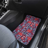 Red Samoa Manuia Le Kerisimasi Car Mats Pacific Patchwork Xmas Vibes LT9 - Polynesian Pride