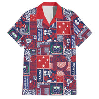 Red Samoa Manuia Le Kerisimasi Family Matching Puletasi and Hawaiian Shirt Pacific Patchwork Xmas Vibes - Polynesian Pride