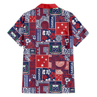 Red Samoa Manuia Le Kerisimasi Family Matching Puletasi and Hawaiian Shirt Pacific Patchwork Xmas Vibes - Polynesian Pride