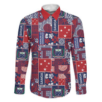 Red Samoa Manuia Le Kerisimasi Family Matching Puletasi and Hawaiian Shirt Pacific Patchwork Xmas Vibes - Polynesian Pride