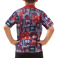 Red Samoa Manuia Le Kerisimasi Family Matching Summer Maxi Dress and Hawaiian Shirt Pacific Patchwork Xmas Vibes - Polynesian Pride