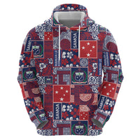 Red Samoa Manuia Le Kerisimasi Hoodie Pacific Patchwork Xmas Vibes LT9 - Polynesian Pride