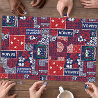 Red Samoa Manuia Le Kerisimasi Puzzle Pacific Patchwork Xmas Vibes LT9 - Polynesian Pride