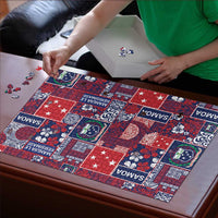 Red Samoa Manuia Le Kerisimasi Puzzle Pacific Patchwork Xmas Vibes LT9 - Polynesian Pride