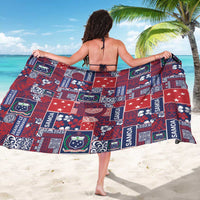 Red Samoa Manuia Le Kerisimasi Sarong Pacific Patchwork Xmas Vibes - Polynesian Pride