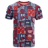 Red Samoa Manuia Le Kerisimasi T Shirt Pacific Patchwork Xmas Vibes LT9 Red - Polynesian Pride