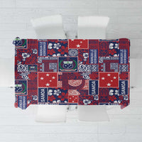Red Samoa Manuia Le Kerisimasi Tablecloth Pacific Patchwork Xmas Vibes LT9 Red - Polynesian Pride