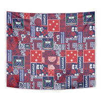 Red Samoa Manuia Le Kerisimasi Tapestry Pacific Patchwork Xmas Vibes - Polynesian Pride