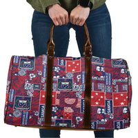 Red Samoa Manuia Le Kerisimasi Travel Bag Pacific Patchwork Xmas Vibes LT9 Red - Polynesian Pride