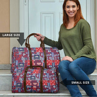 Red Samoa Manuia Le Kerisimasi Travel Bag Pacific Patchwork Xmas Vibes LT9 - Polynesian Pride