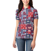 Red Samoa Manuia Le Kerisimasi Women Polo Shirt Pacific Patchwork Xmas Vibes LT9 - Polynesian Pride
