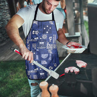 Blue Samoa Manuia Le Kerisimasi Apron Pacific Patchwork Xmas Vibes - Polynesian Pride