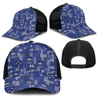 Blue Samoa Manuia Le Kerisimasi Baseball Net Cap Pacific Patchwork Xmas Vibes LT9 - Polynesian Pride