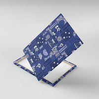 Blue Samoa Manuia Le Kerisimasi Canvas Wall Art Pacific Patchwork Xmas Vibes - Polynesian Pride