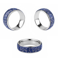 Blue Samoa Manuia Le Kerisimasi Classic Ring Pacific Patchwork Xmas Vibes - Polynesian Pride