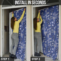 Blue Samoa Manuia Le Kerisimasi Door Cover Pacific Patchwork Xmas Vibes LT9 - Polynesian Pride