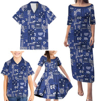 Blue Samoa Manuia Le Kerisimasi Family Matching Puletasi and Hawaiian Shirt Pacific Patchwork Xmas Vibes LT9 - Polynesian Pride