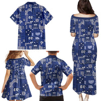 Blue Samoa Manuia Le Kerisimasi Family Matching Puletasi and Hawaiian Shirt Pacific Patchwork Xmas Vibes LT9 - Polynesian Pride