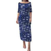 Blue Samoa Manuia Le Kerisimasi Family Matching Puletasi and Hawaiian Shirt Pacific Patchwork Xmas Vibes LT9 Mom's Dress Blue - Polynesian Pride