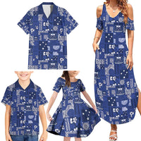 Blue Samoa Manuia Le Kerisimasi Family Matching Summer Maxi Dress and Hawaiian Shirt Pacific Patchwork Xmas Vibes - Polynesian Pride