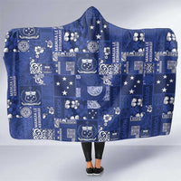 Blue Samoa Manuia Le Kerisimasi Hooded Blanket Pacific Patchwork Xmas Vibes LT9 One Size Blue - Polynesian Pride