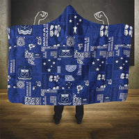 Blue Samoa Manuia Le Kerisimasi Hooded Blanket Pacific Patchwork Xmas Vibes LT9 - Polynesian Pride