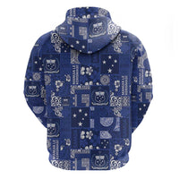 Blue Samoa Manuia Le Kerisimasi Hoodie Pacific Patchwork Xmas Vibes LT9 - Polynesian Pride