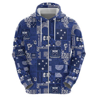 Blue Samoa Manuia Le Kerisimasi Hoodie Pacific Patchwork Xmas Vibes LT9 - Polynesian Pride
