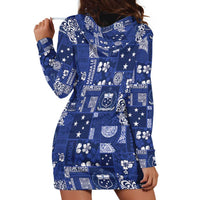 Blue Samoa Manuia Le Kerisimasi Hoodie Dress Pacific Patchwork Xmas Vibes - Polynesian Pride