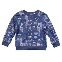 Blue Samoa Manuia Le Kerisimasi Kid Ugly Christmas Sweater Pacific Patchwork Xmas Vibes LT9 Kid Blue - Polynesian Pride