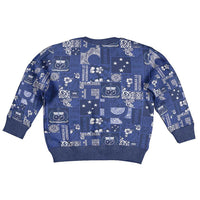 Blue Samoa Manuia Le Kerisimasi Kid Ugly Christmas Sweater Pacific Patchwork Xmas Vibes LT9 - Polynesian Pride