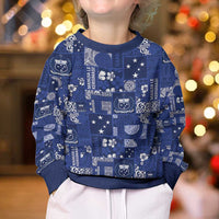 Blue Samoa Manuia Le Kerisimasi Kid Ugly Christmas Sweater Pacific Patchwork Xmas Vibes LT9 - Polynesian Pride