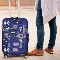 Blue Samoa Manuia Le Kerisimasi Luggage Cover Pacific Patchwork Xmas Vibes - Polynesian Pride