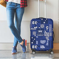 Blue Samoa Manuia Le Kerisimasi Luggage Cover Pacific Patchwork Xmas Vibes - Polynesian Pride