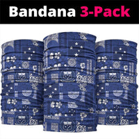 Blue Samoa Manuia Le Kerisimasi Neck Gaiter Pacific Patchwork Xmas Vibes - Polynesian Pride