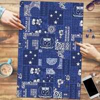 Blue Samoa Manuia Le Kerisimasi Puzzle Pacific Patchwork Xmas Vibes LT9 Blue - Polynesian Pride