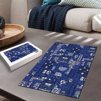 Blue Samoa Manuia Le Kerisimasi Puzzle Pacific Patchwork Xmas Vibes LT9 - Polynesian Pride