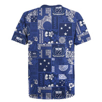 Blue Samoa Manuia Le Kerisimasi Rugby Jersey Pacific Patchwork Xmas Vibes LT9 - Polynesian Pride