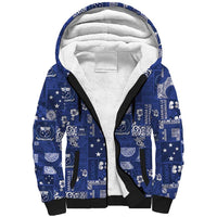 Blue Samoa Manuia Le Kerisimasi Sherpa Hoodie Pacific Patchwork Xmas Vibes LT9 Unisex Blue - Polynesian Pride