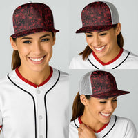 Dark Samoa Manuia Le Kerisimasi Baseball Net Cap Pacific Patchwork Xmas Vibes LT9 - Polynesian Pride