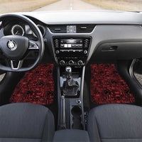 Dark Samoa Manuia Le Kerisimasi Car Mats Pacific Patchwork Xmas Vibes LT9 Set 2pcs - Front Red - Polynesian Pride