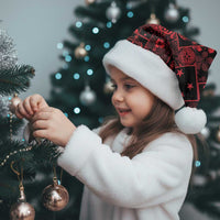 Dark Samoa Manuia Le Kerisimasi Christmas Santa Hat Pacific Patchwork Xmas Vibes - Polynesian Pride