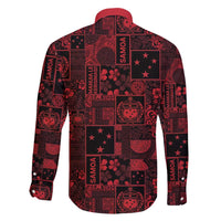 Dark Samoa Manuia Le Kerisimasi Family Matching Long Sleeve Bodycon Dress and Hawaiian Shirt Pacific Patchwork Xmas Vibes - Polynesian Pride