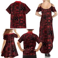 Dark Samoa Manuia Le Kerisimasi Family Matching Summer Maxi Dress and Hawaiian Shirt Pacific Patchwork Xmas Vibes LT9 - Polynesian Pride