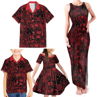 Dark Samoa Manuia Le Kerisimasi Family Matching Tank Maxi Dress and Hawaiian Shirt Pacific Patchwork Xmas Vibes LT9 - Polynesian Pride