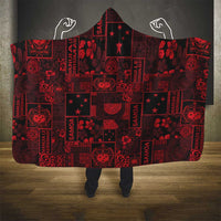 Dark Samoa Manuia Le Kerisimasi Hooded Blanket Pacific Patchwork Xmas Vibes LT9 - Polynesian Pride